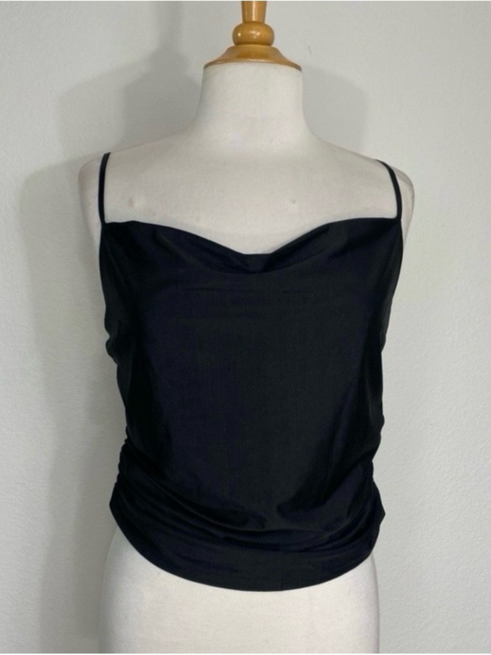 Zenobia Womens Black Ruched Drappy Stretch Tank Top Size 1X Night Out Streetwear
